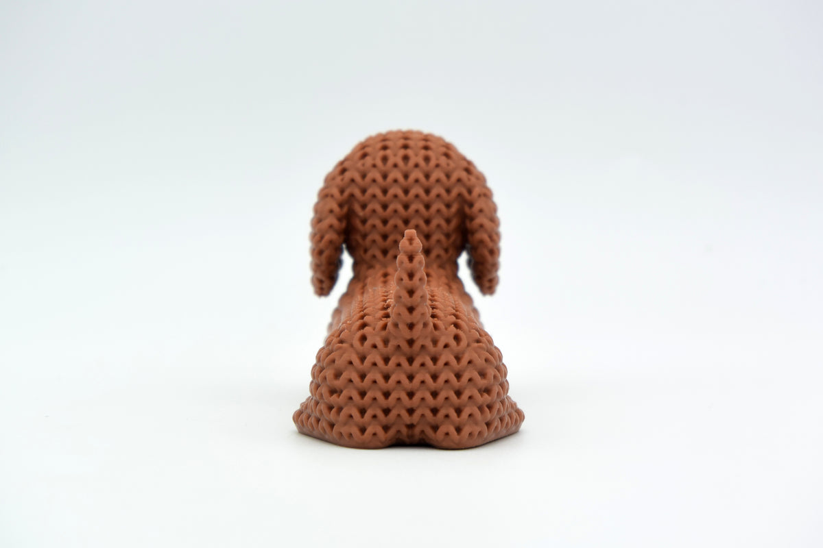 Knitted Dachshund Dog Topkinz character rear view