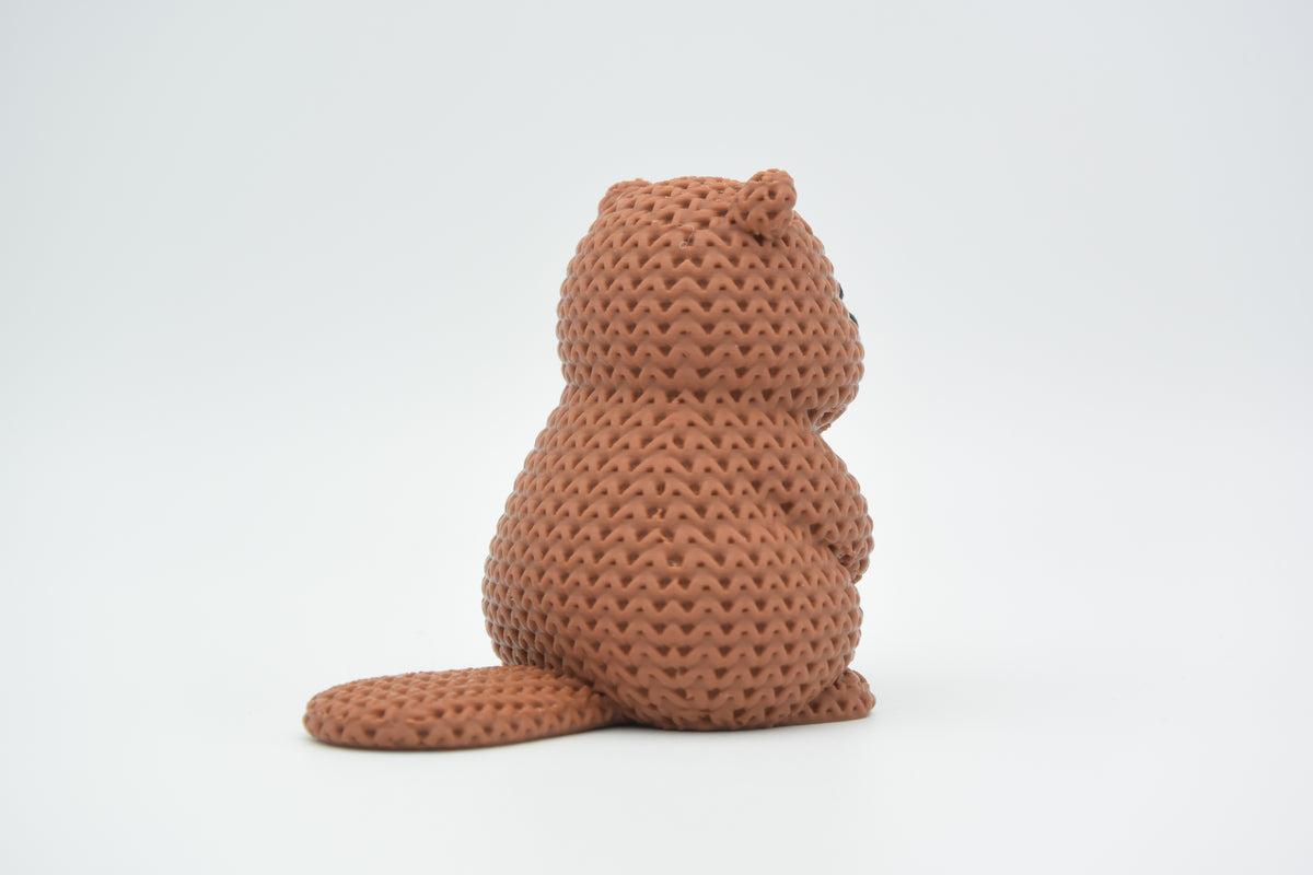 Knitted Beaver Topkinz character rear view