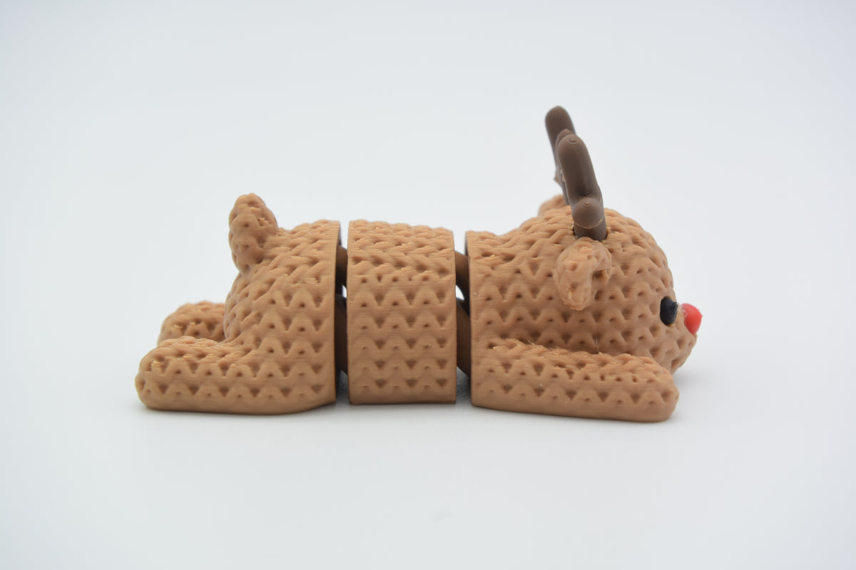 Knitted Flexi Reindeer Christmas Topkinz character rear view