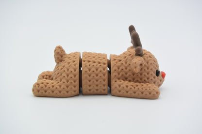 Knitted Flexi Reindeer Christmas Topkinz character rear view