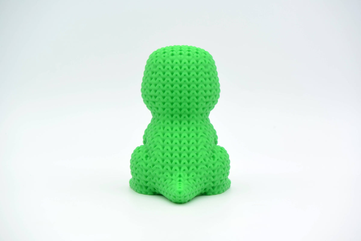 Knitted T-Rex Dinosaur Topkinz character rear three-quarter view