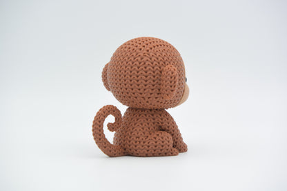 Knitted Monkey Topkinz character rear three-quarter view