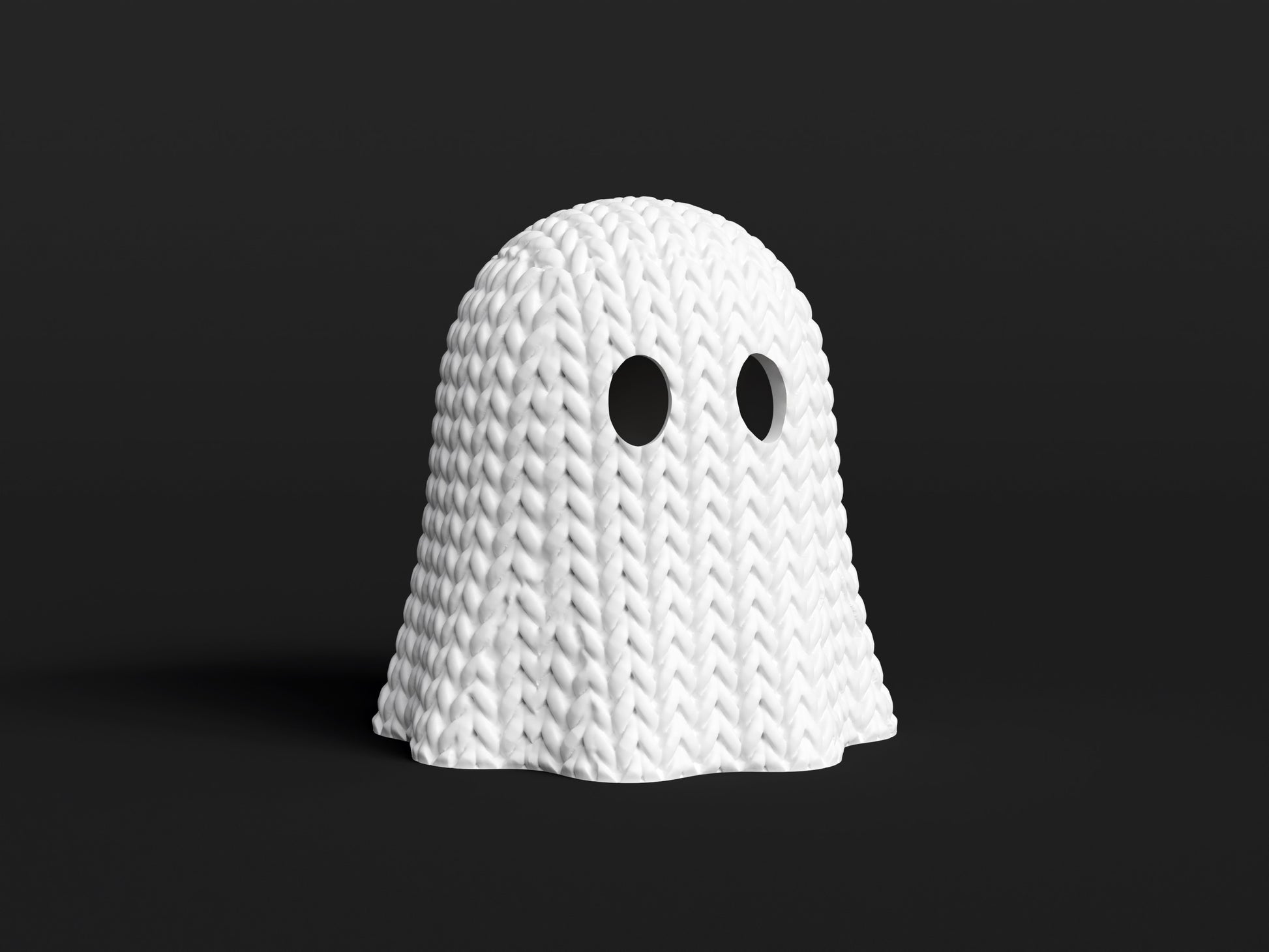 Knitted Halloween Ghost Topkinz character front view