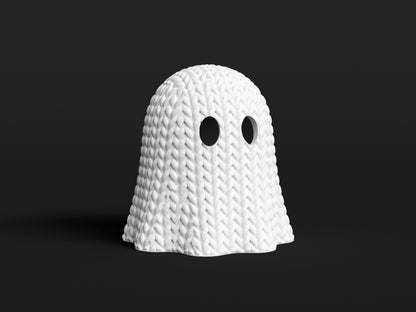 Knitted Halloween Ghost Topkinz character front view