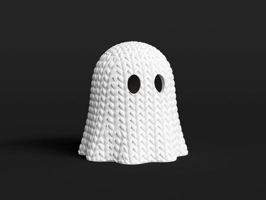 Knitted Halloween Ghost Topkinz character front view