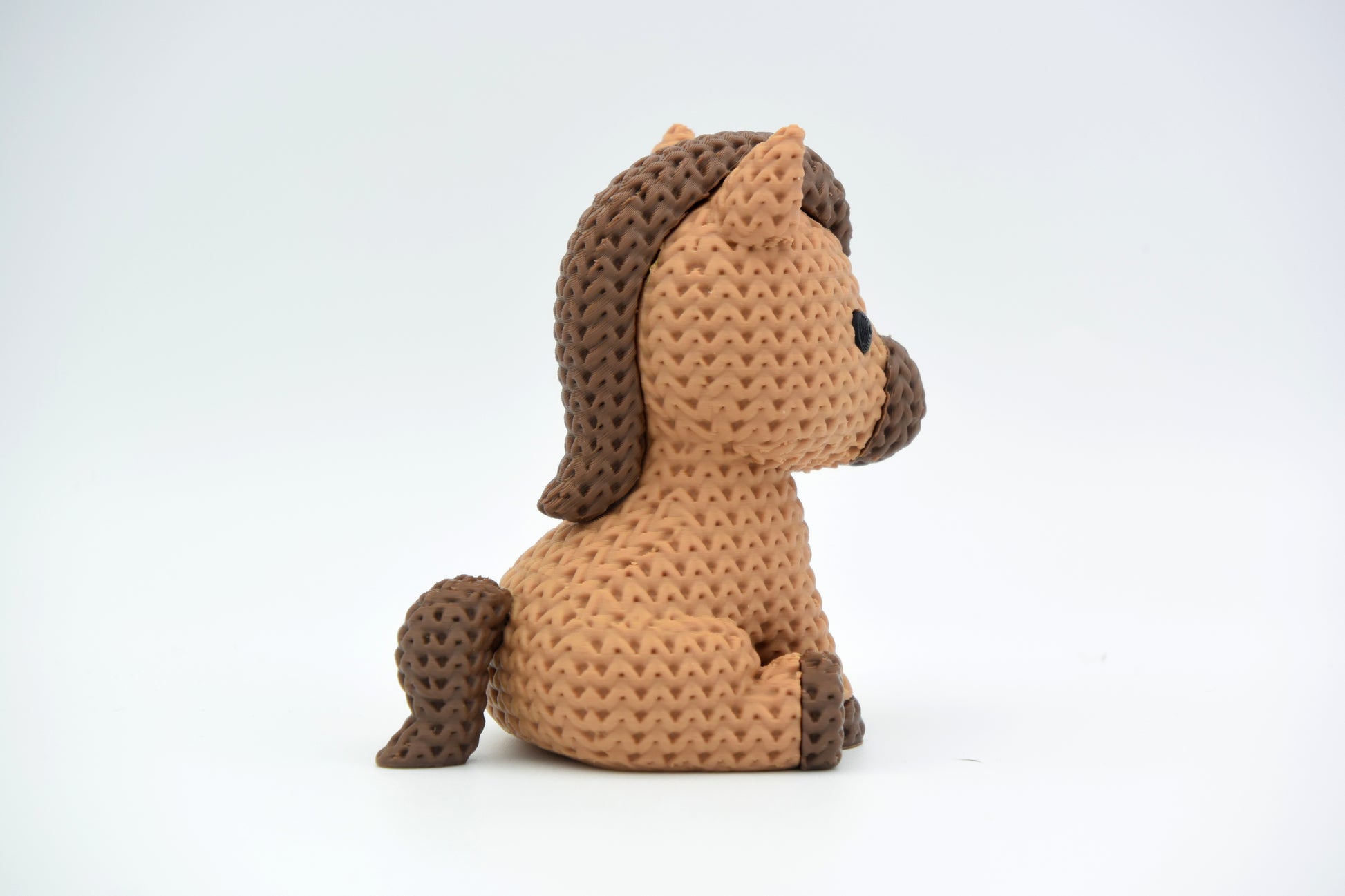 Knitted Horse Topkinz character rear three-quarter view