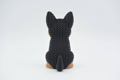 Knitted German Shepherd Dog Topkinz character rear view