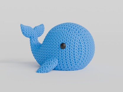 Knitted Whale Topkinz character front view