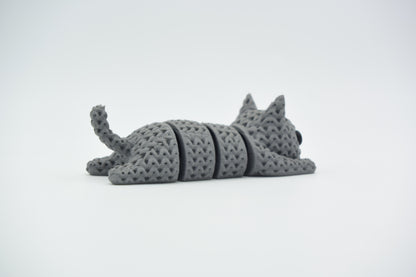Knitted Articulated Cat Topkinz character rear three-quarter view