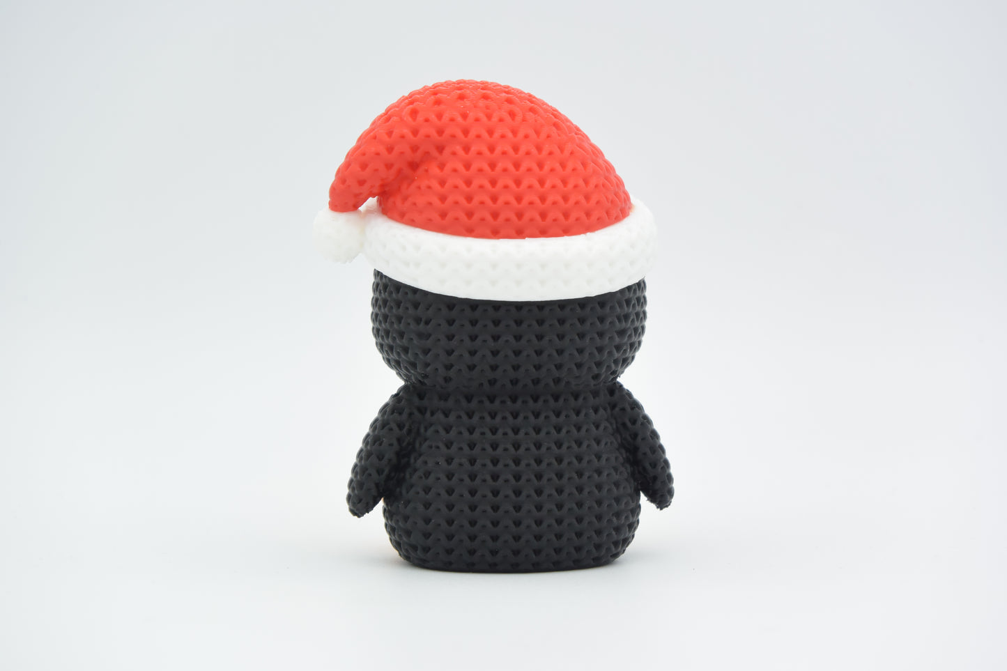Knitted Penguin with Santa Hat Christmas Topkinz character rear view