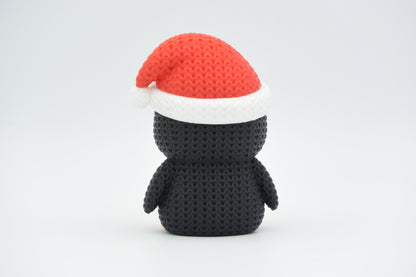 Knitted Penguin with Santa Hat Christmas Topkinz character rear view