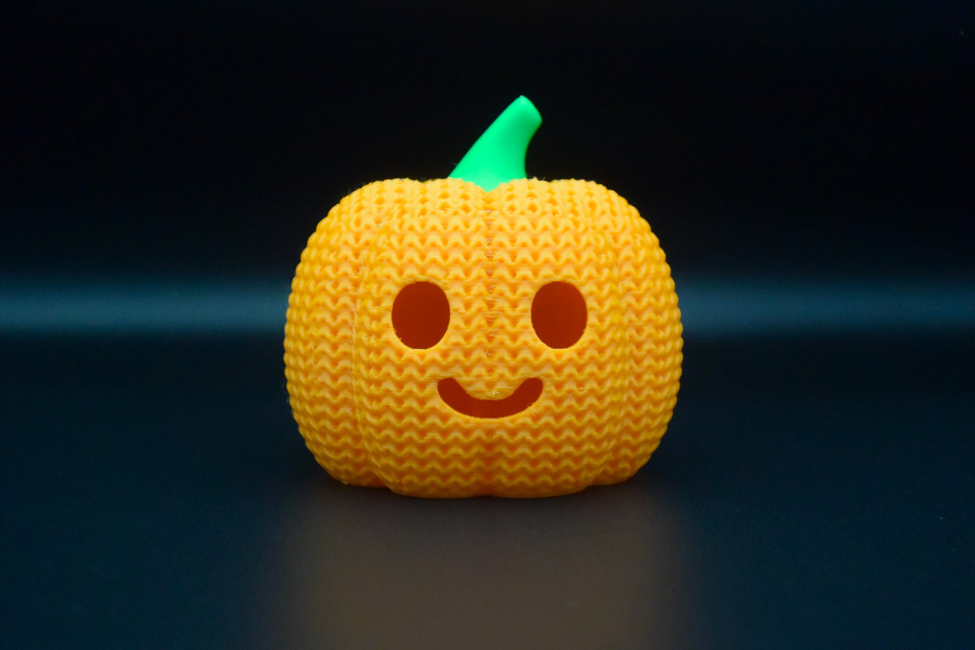 Knitted Halloween Pumpkin Jack-O-Lantern Topkinz character front view