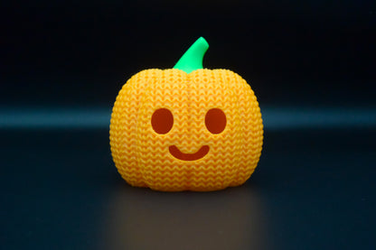 Knitted Halloween Pumpkin Jack-O-Lantern Topkinz character front view