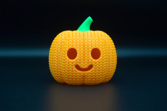 Knitted Halloween Pumpkin Jack-O-Lantern Topkinz character front view