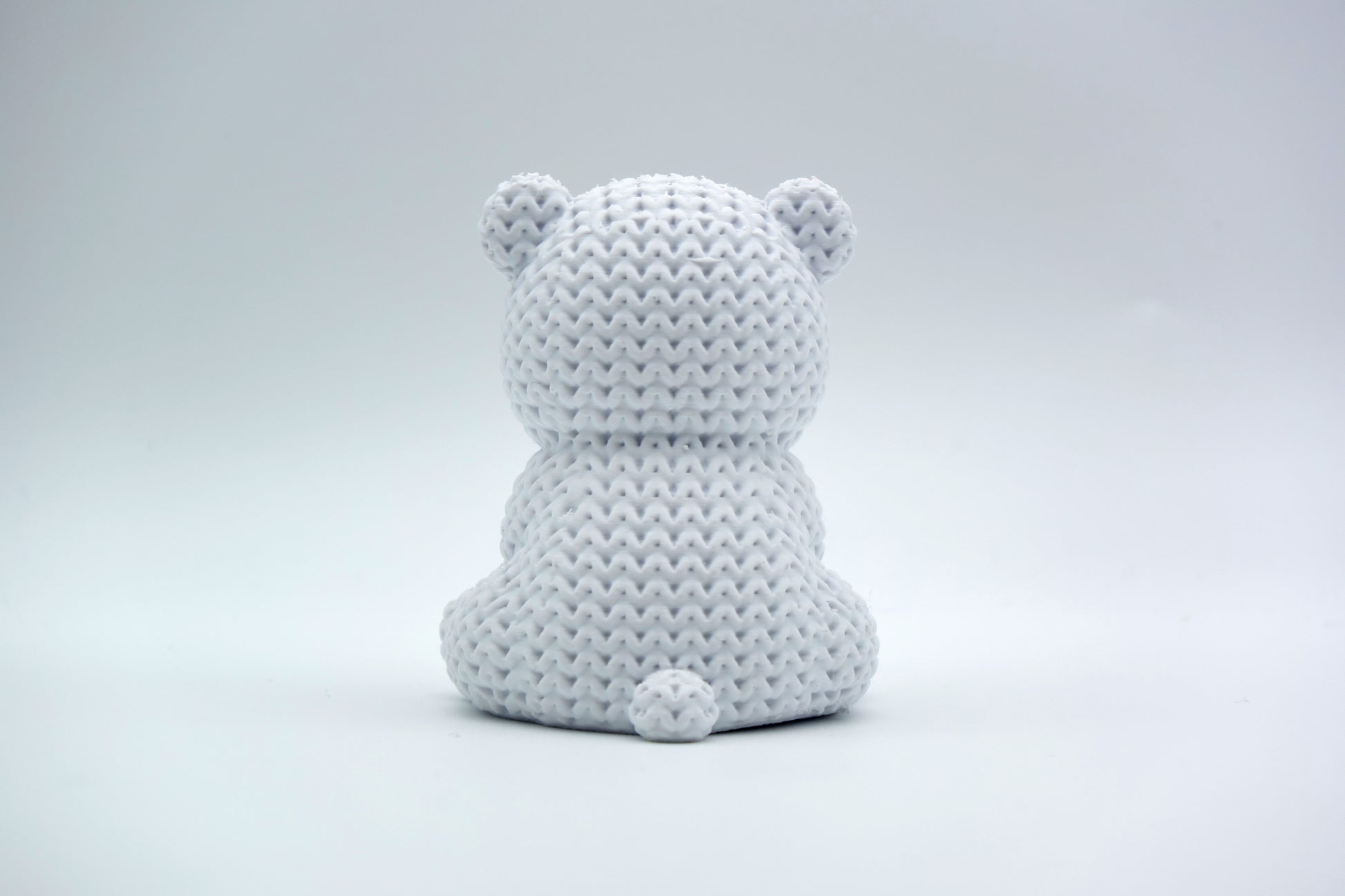 Knitted Baby Polar Bear Topkinz character rear view