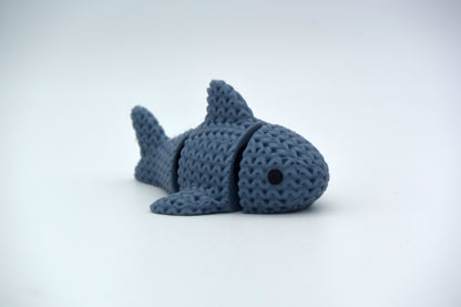 Knitted Articulated Shark Topkinz character front view