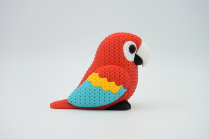 Knitted Scarlet Macaw Parrot Topkinz character rear view