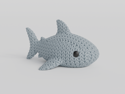 Knitted Shark Topkinz character front view