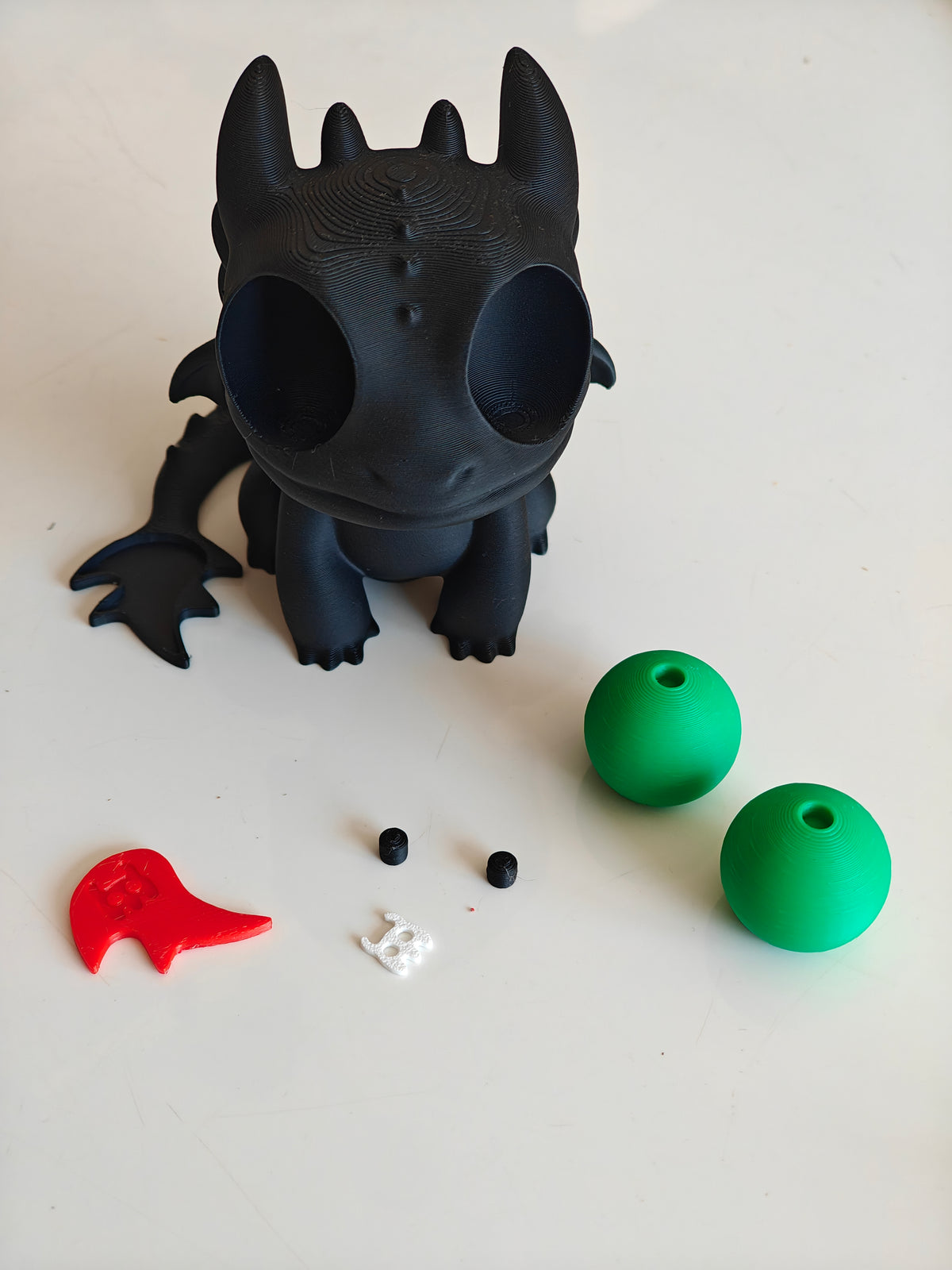 Black Night Dragon Googly Eyes SnapCharm™ Character