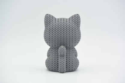 Knitted Cat With Heart - Valentine's Day Topkinz character rear view