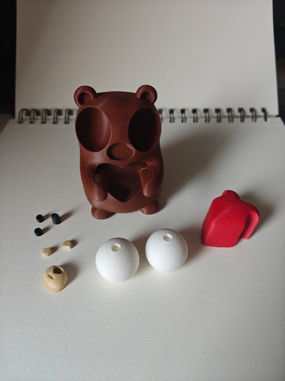Heart Bear Googly Eyes | Chibi SnapCharm™ Character