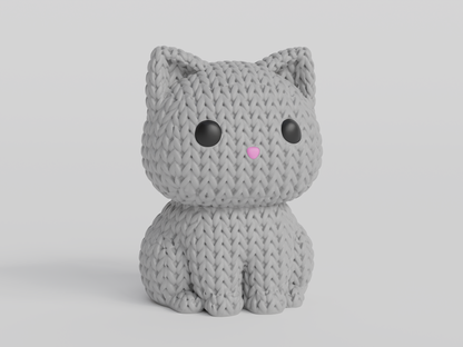 Knitted Cat Topkinz™ | Chibi SnapCharm™ Character