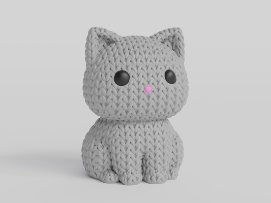 Knitted Cat Topkinz™ | Chibi SnapCharm™ Character
