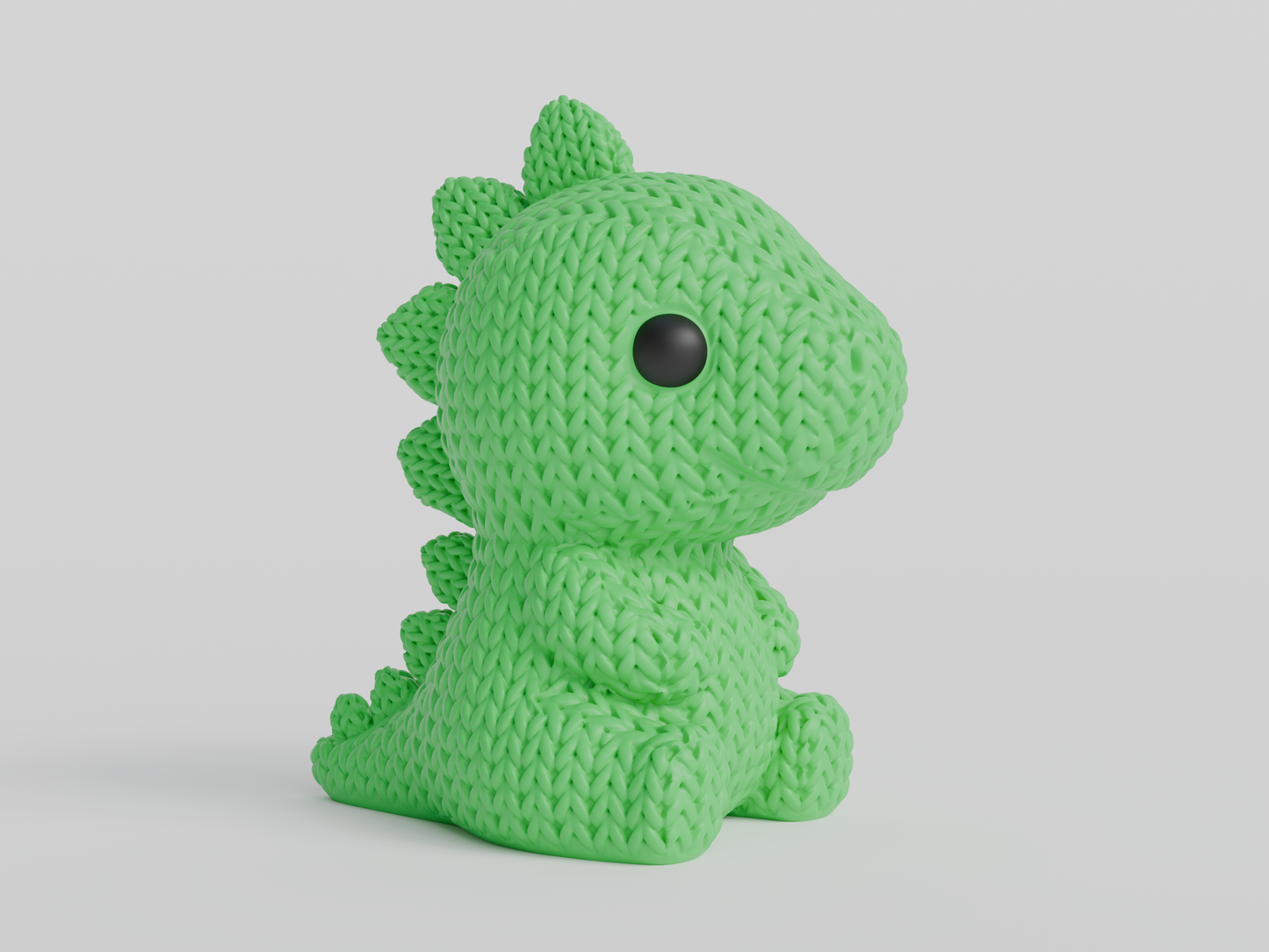Knitted Stegosaurus Dinosaur Topkinz character front view