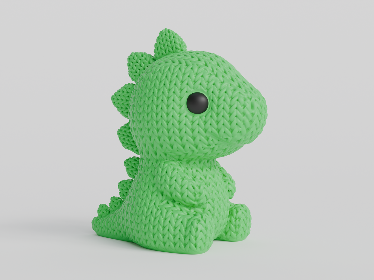 Knitted Stegosaurus Dinosaur Topkinz character front view