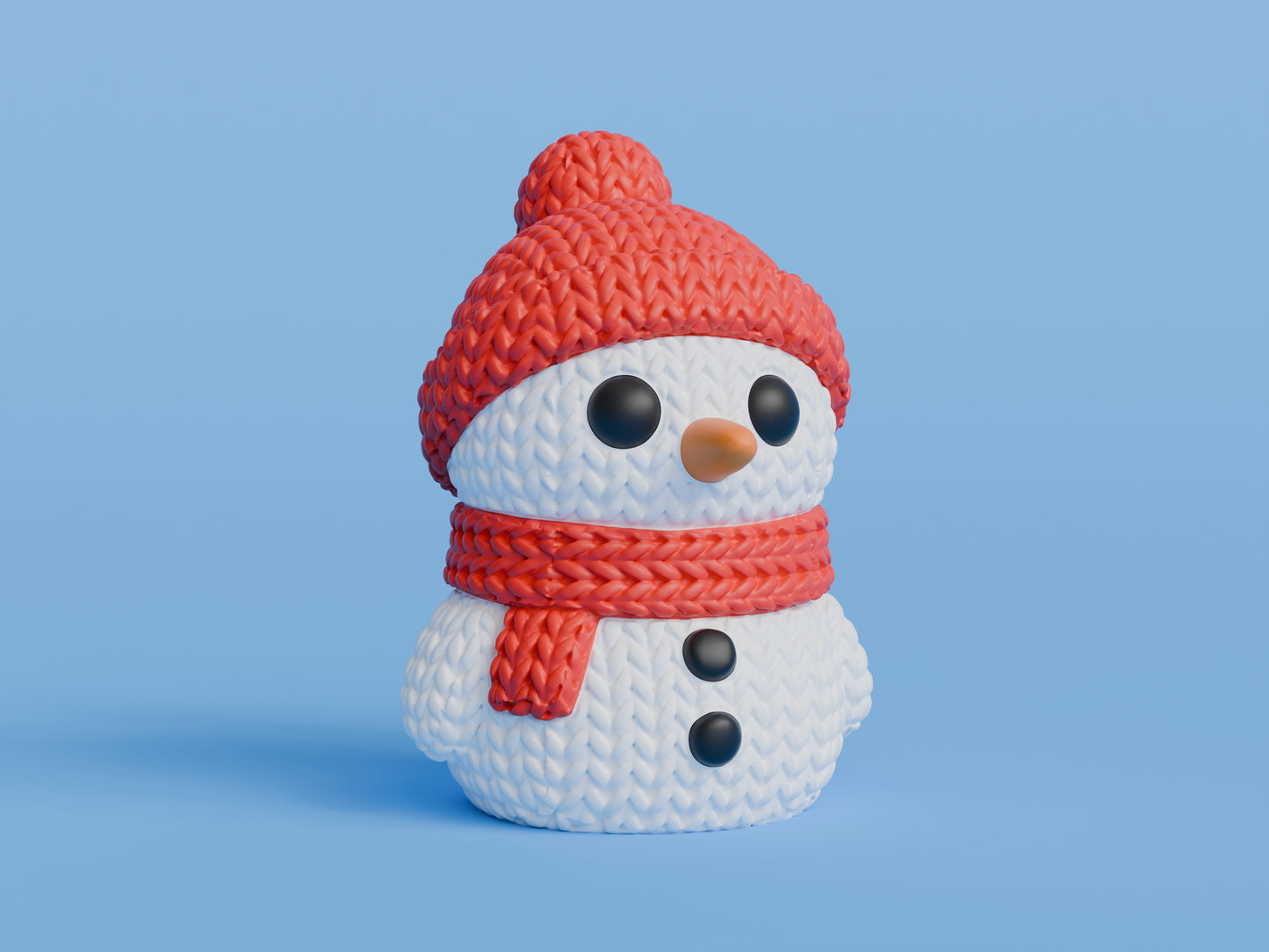 Knitted Snowman Christmas Topkinz character front view