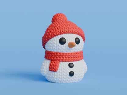 Knitted Snowman Christmas Topkinz character front view