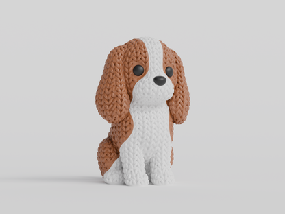 Knitted Cavalier King Charles Spaniel Dog Topkinz character front view