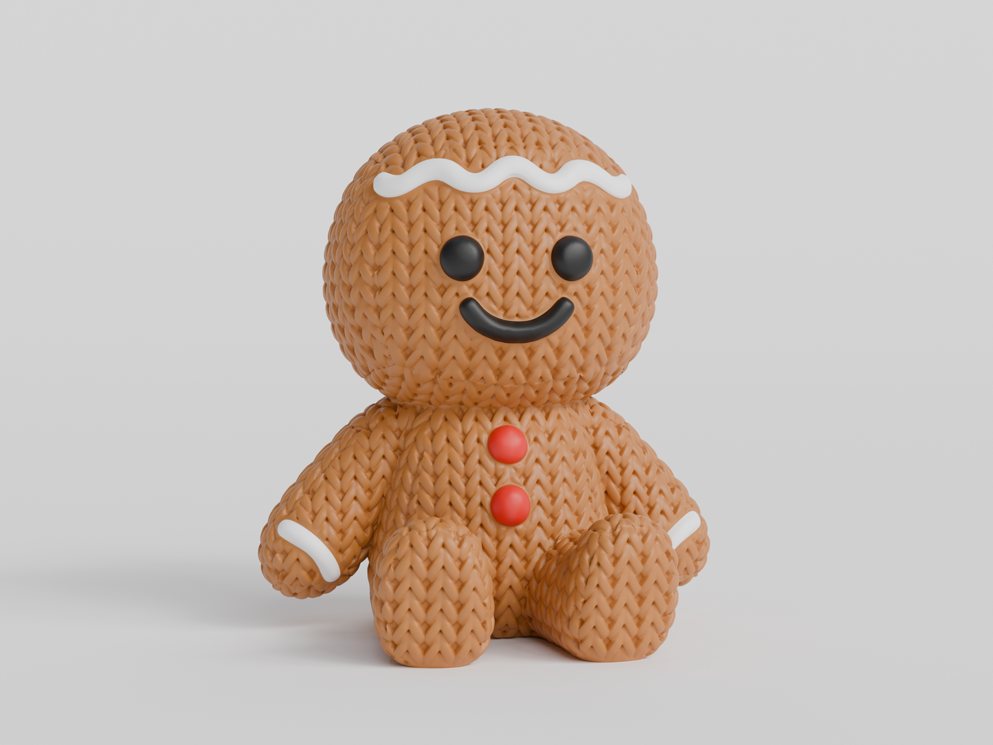 Knitted Gingerbread Man Christmas Topkinz character front view