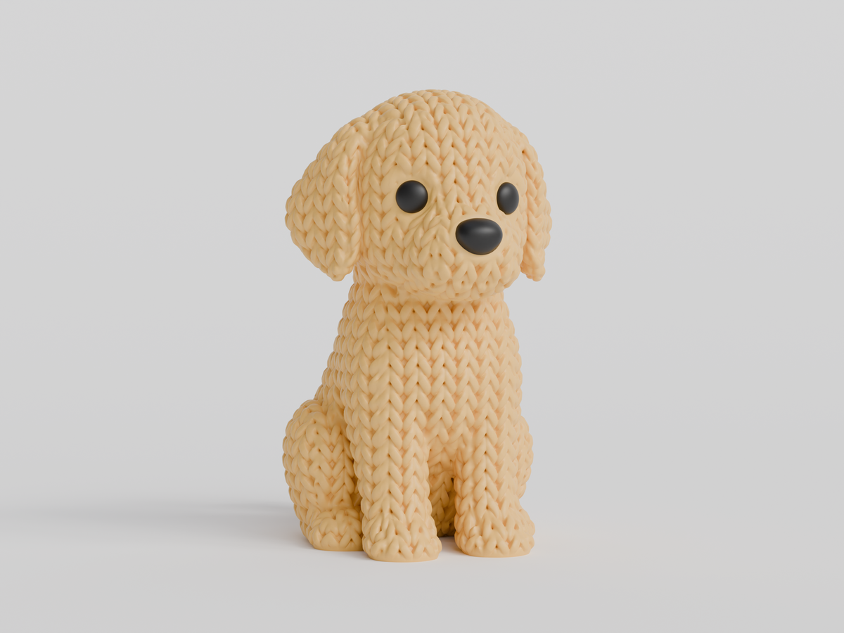 Knitted Golden Retriever Dog Topkinz character front view