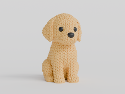 Knitted Golden Retriever Dog Topkinz character front view