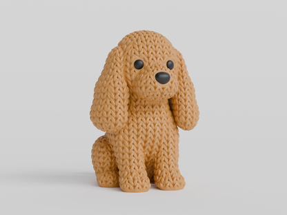 Knitted Cocker Spaniel Dog Topkinz character front view