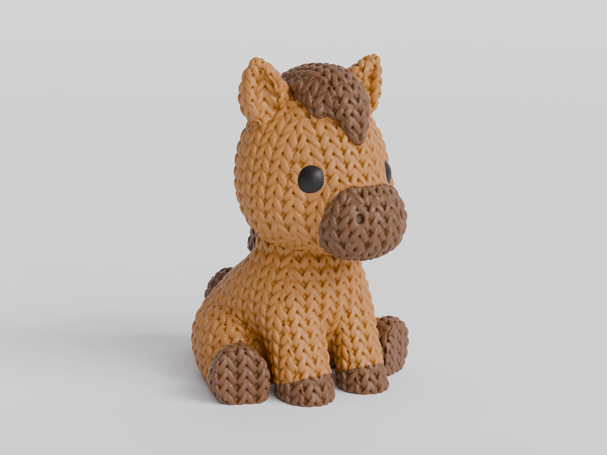 Knitted Horse Topkinz character front view