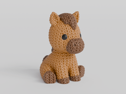 Knitted Horse Topkinz character front view