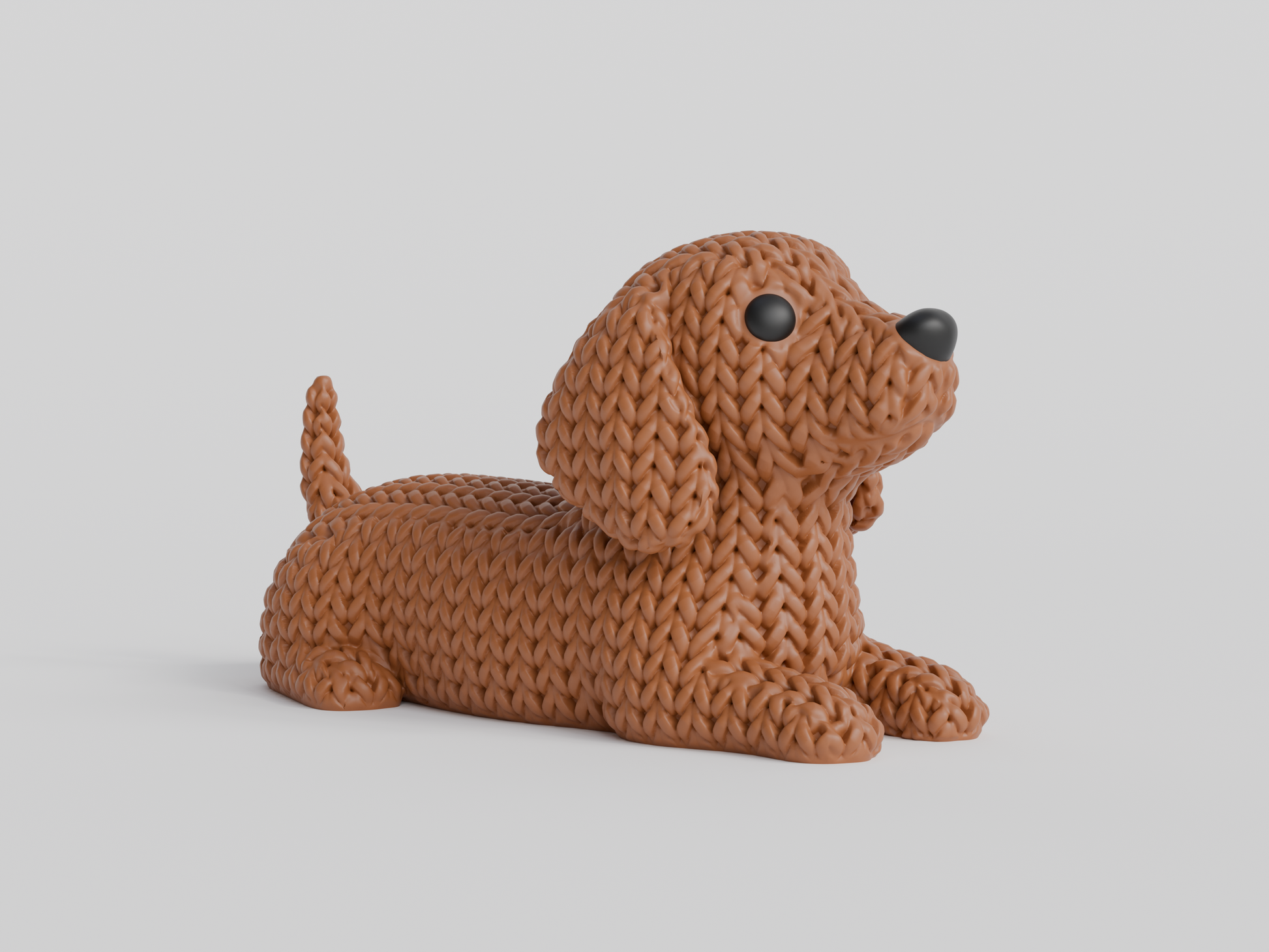 Knitted Dachshund Dog Topkinz character front view