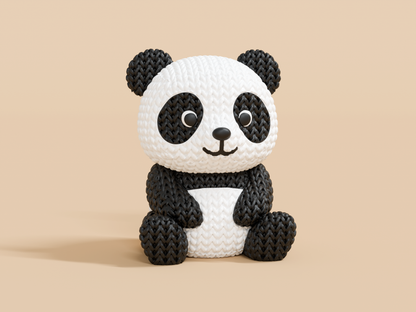 Knitted Panda Topkinz character front view