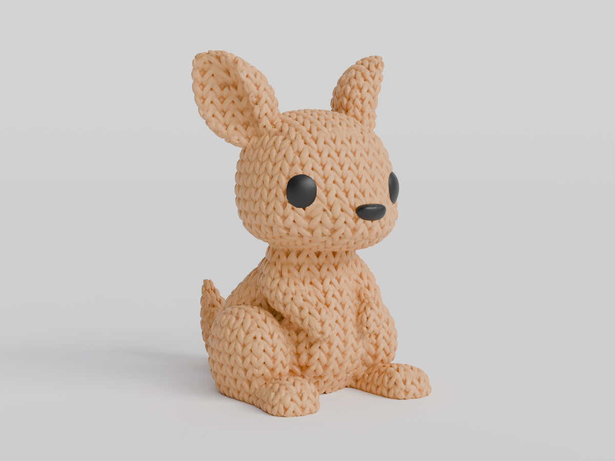 Knitted Kangaroo Topkinz character front view