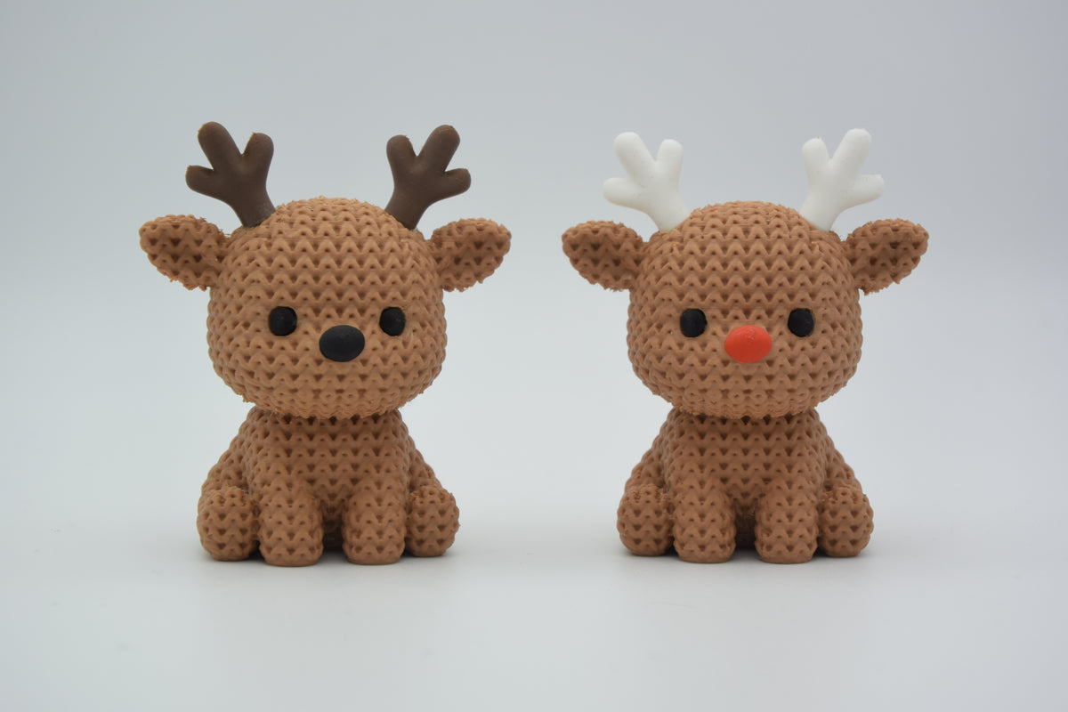 Knitted Reindeer Christmas Topkinz character front display
