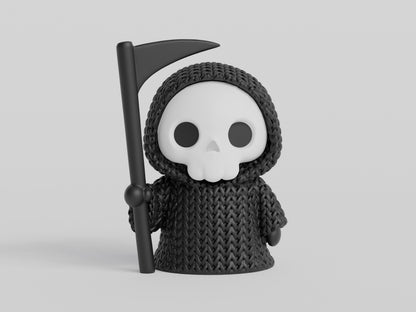Knitted Halloween Grim Reaper Topkinz character front view