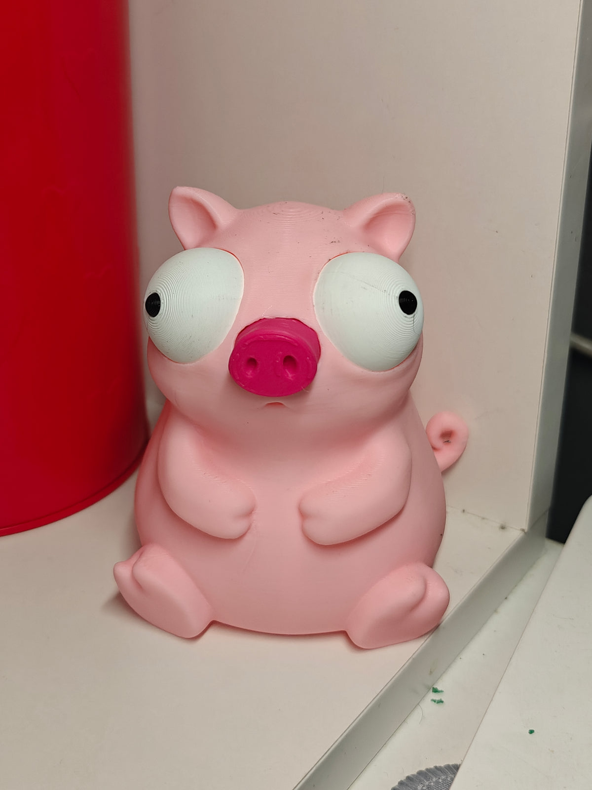 Cute Pig Googly Eyes SnapCharm™ Character