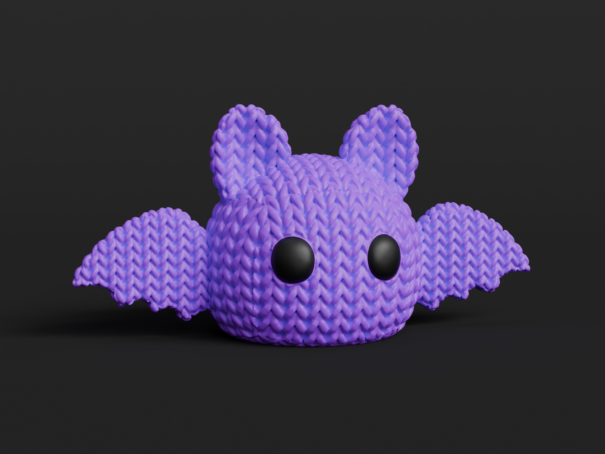 Knitted Halloween Bat Topkinz character front view