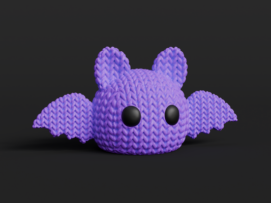 Knitted Halloween Bat Topkinz character front view