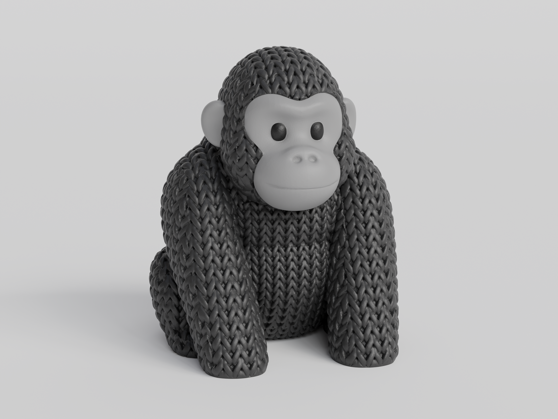 Knitted Gorilla Topkinz character front view