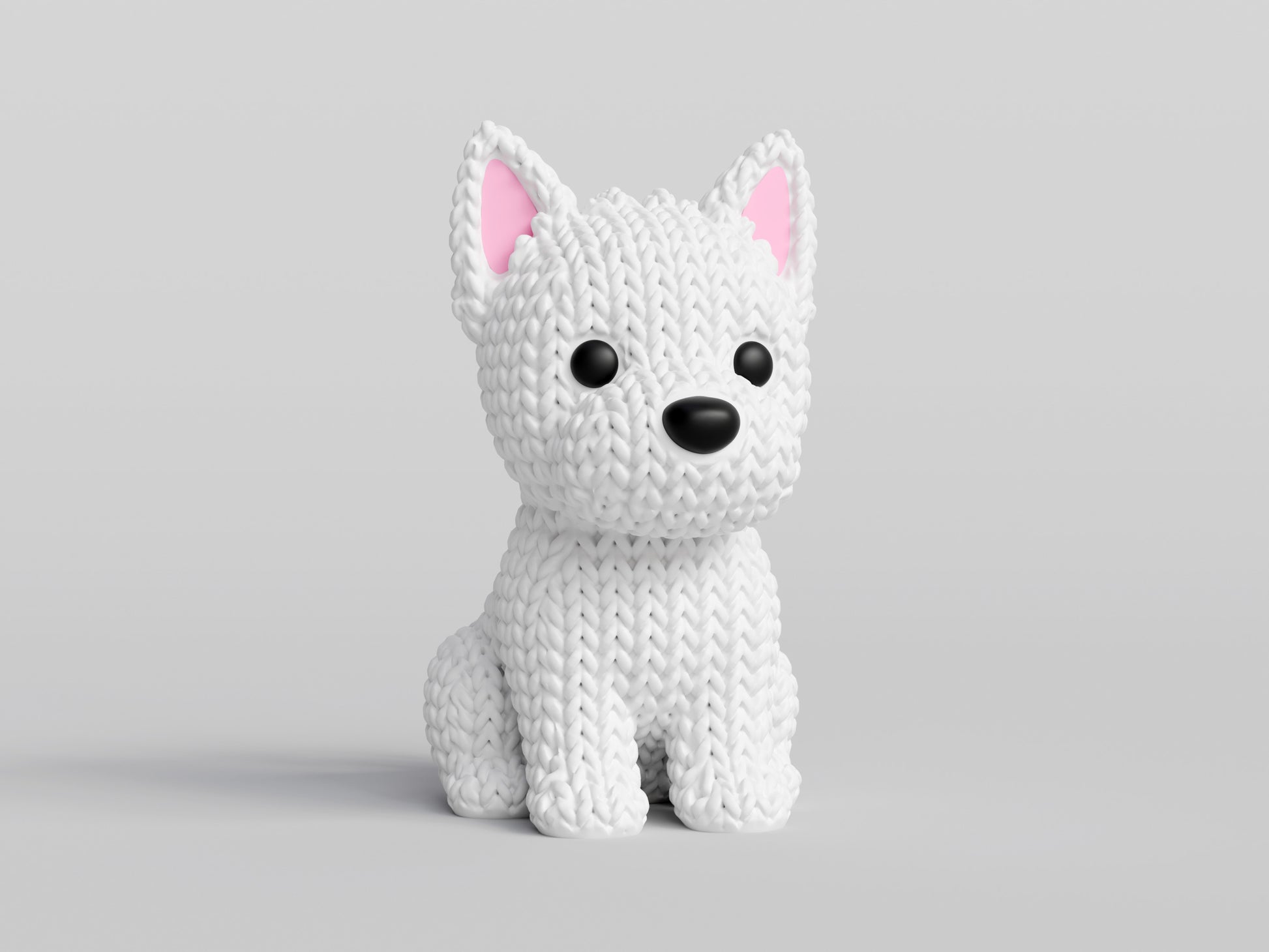 Knitted Westie Dog Topkinz character front view
