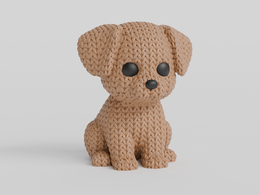 Knitted Dog Topkinz character front view