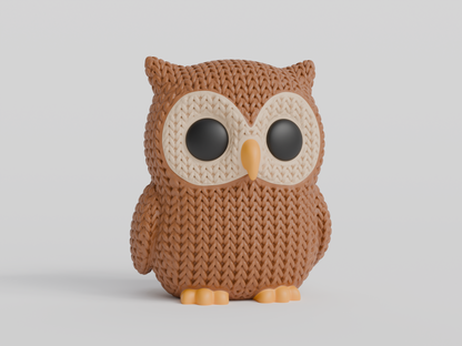 Knitted Owl Topkinz character front view